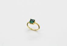 Load image into Gallery viewer, Dainty Square Gemstone Ring Sterling Silver