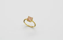 Load image into Gallery viewer, Dainty Square Gemstone Ring Sterling Silver
