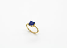 Load image into Gallery viewer, Dainty Square Gemstone Ring Sterling Silver