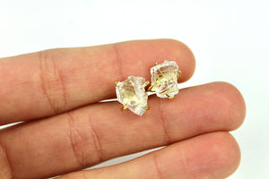 Dainty Raw Crystal Earrings