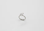 Dainty Raw Sterling Silver Crystal Ring
