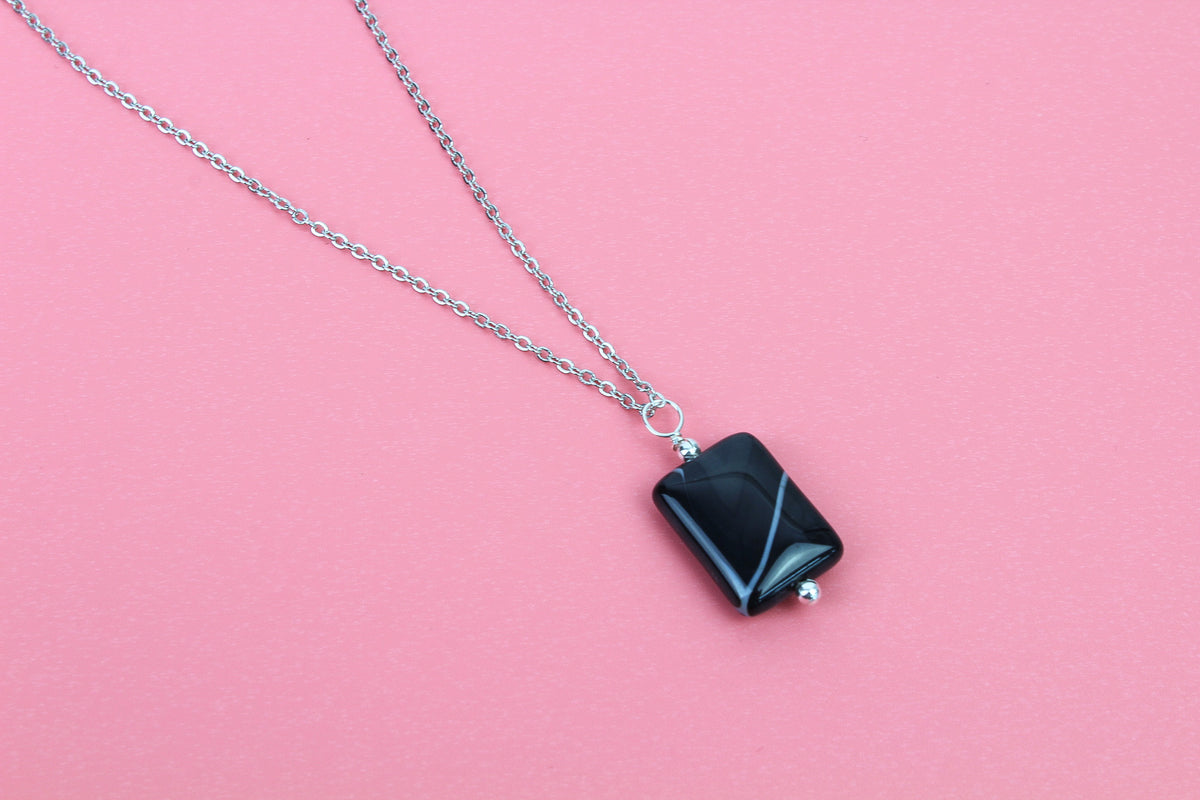 Snowflake Obsidian Pendant