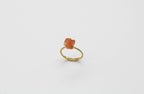 Dainty Raw Sterling Silver Gold Crystal Ring