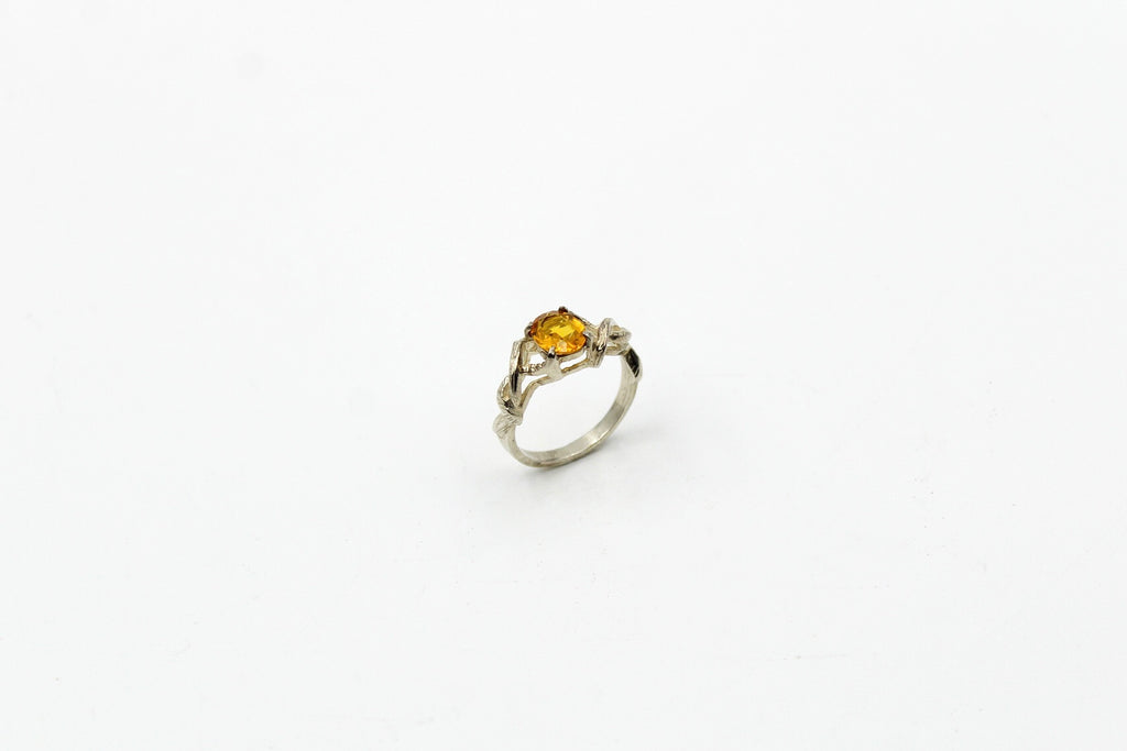 Dainty Golden Citrine Nature Ring