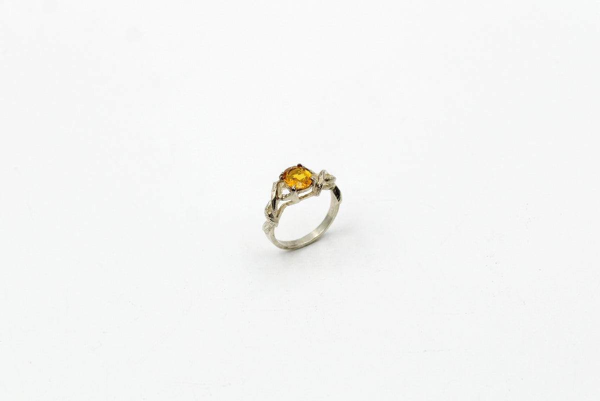 Dainty Golden Citrine Nature Ring