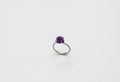 Dainty Raw Sterling Silver Crystal Ring