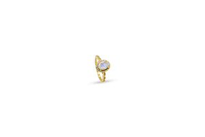 Gold Oval Moonstone Ring