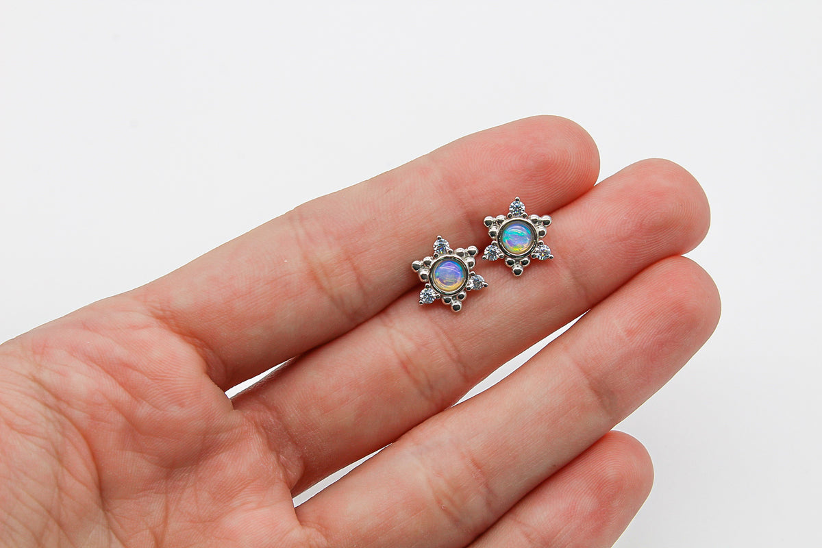 Opal Sunburst Earrings