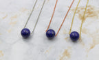 Dainty Lapis Gumdrop Pendant