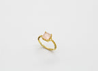 Dainty Square Gemstone Ring Sterling Silver