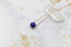 Dainty Lapis Gumdrop Pendant