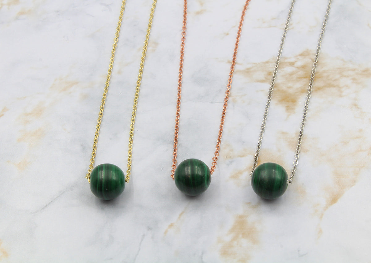 Dainty Malachite Gumdrop Pendant