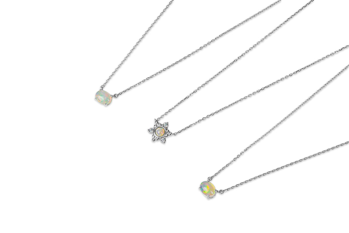 Dainty Opal Cloud Pendant