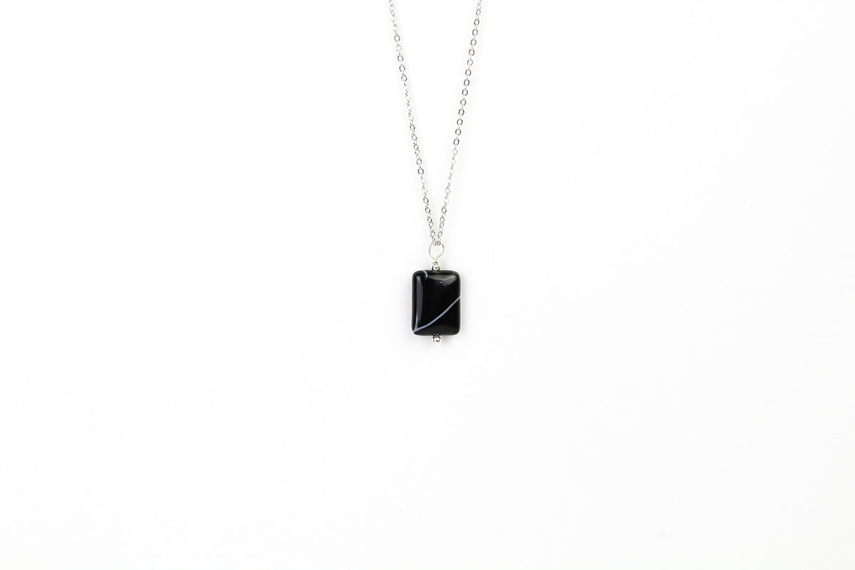 Snowflake Obsidian Pendant