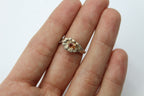 Dainty Golden Citrine Flower Ring