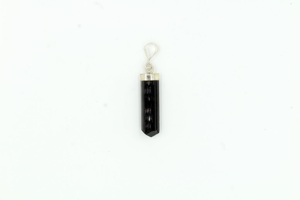 Black Tourmaline Crystal Pendant - Empire Gems International
