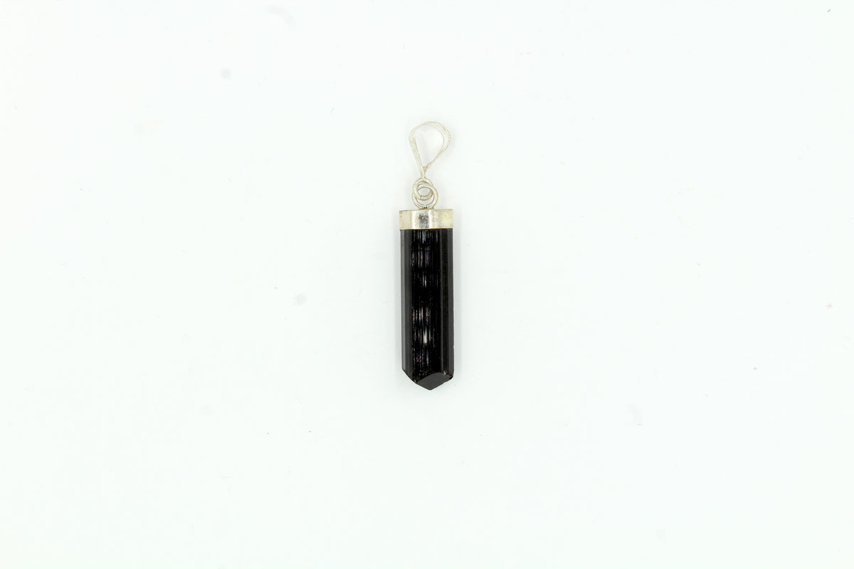 Black Tourmaline Crystal Pendant - Empire Gems International