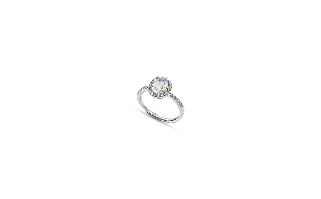 Moonstone Halo Ring