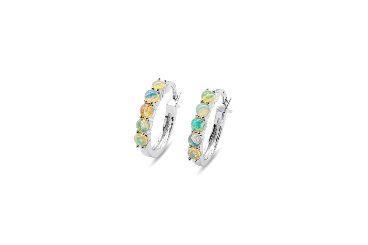 Opal Huggie Earrings