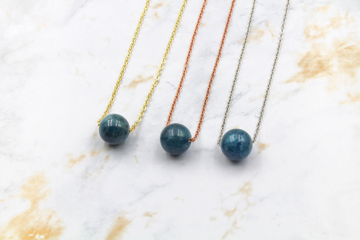 Dainty Apatite Gumdrop Pendant