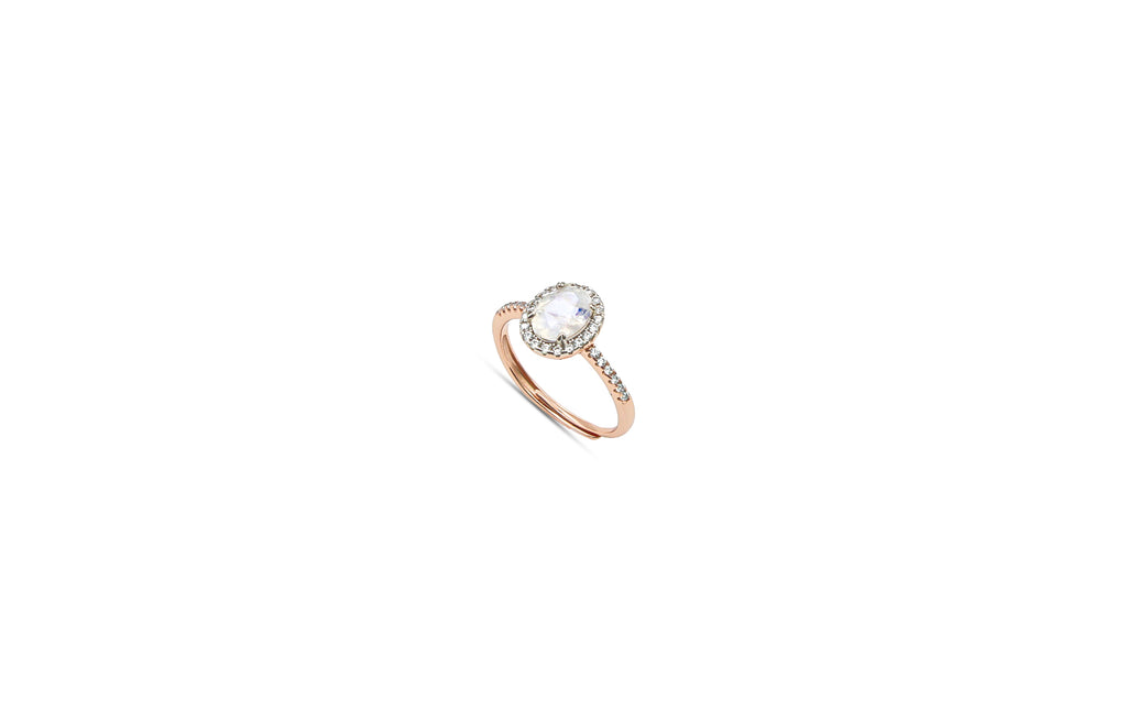 Moonstone Halo Ring