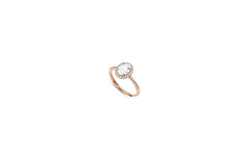 Moonstone Halo Ring