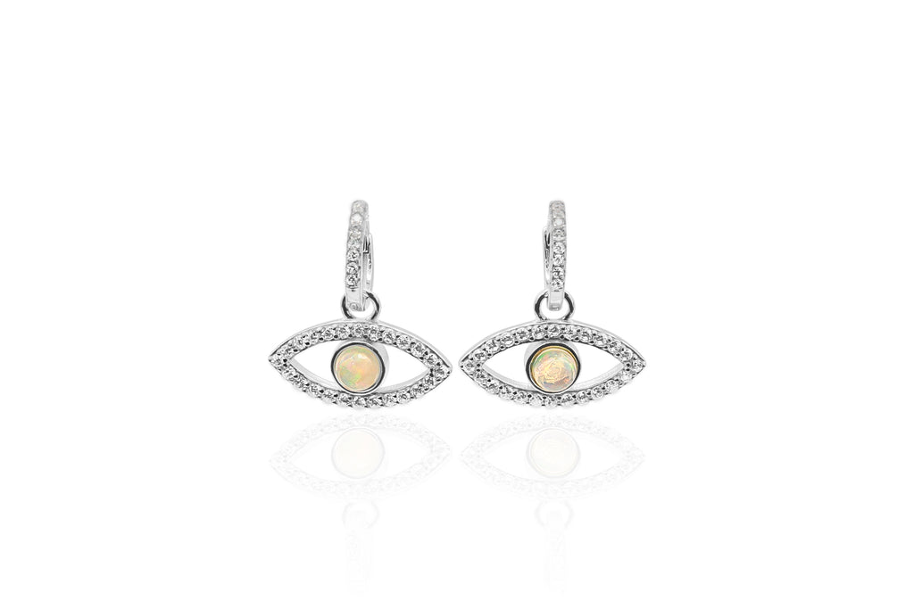 Dainty Opal Eye Earrings