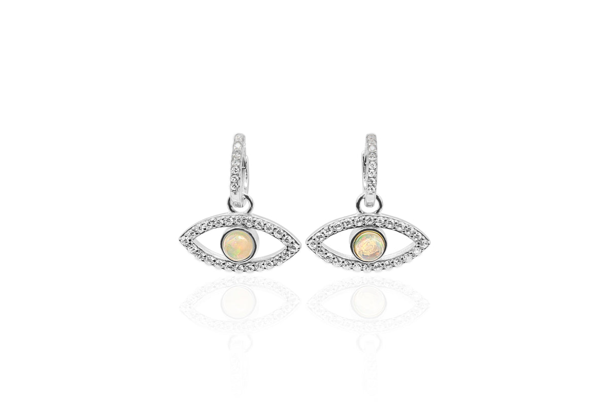 Dainty Opal Eye Earrings