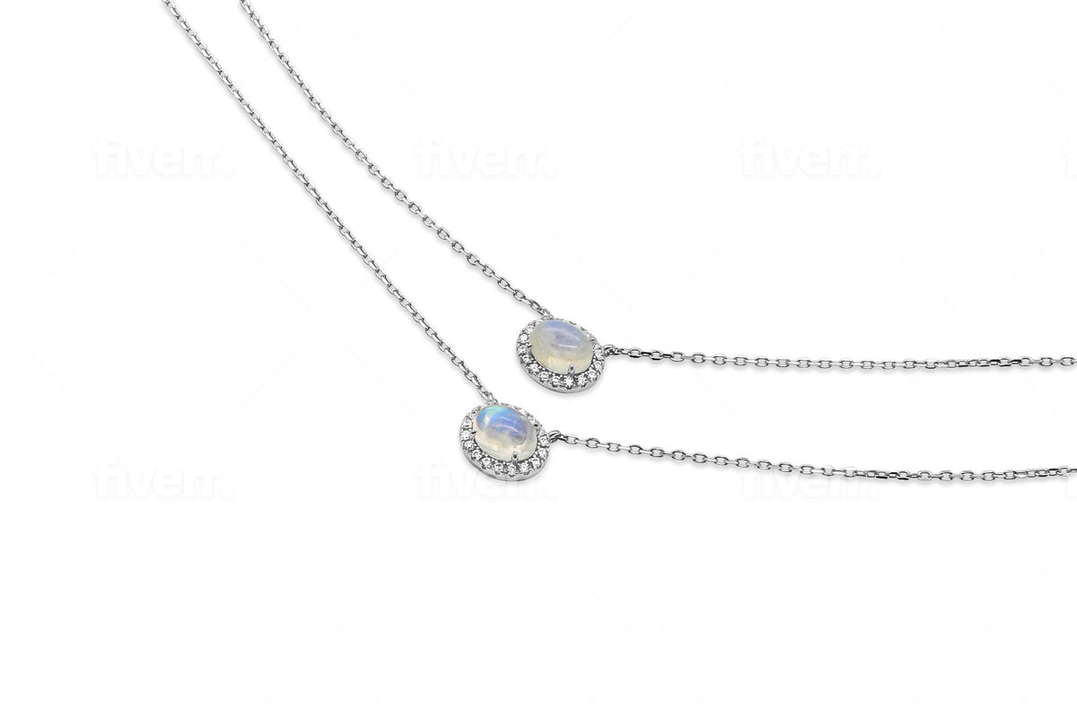 Moonstone Halo Pendant