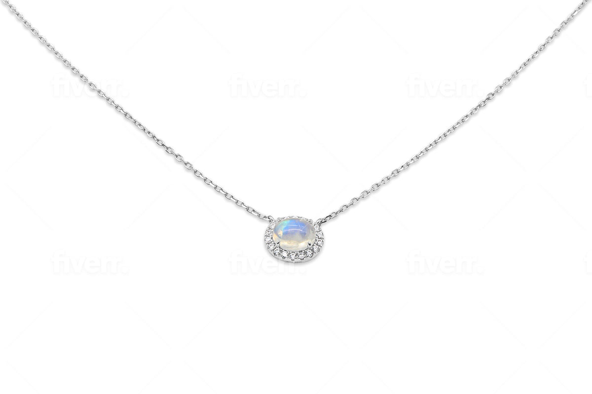 Moonstone Halo Pendant