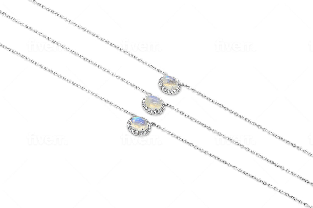 Moonstone Halo Pendant