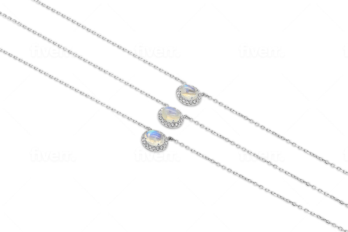 Moonstone Halo Pendant