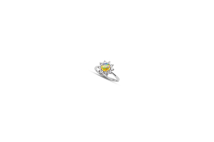 Opal Flower Ring Adjustable