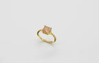 Dainty Square Gemstone Ring Sterling Silver