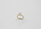 Dainty Raw Sterling Silver Gold Crystal Ring