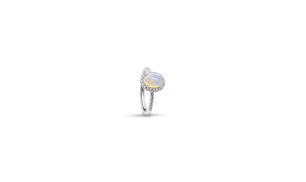 Opal Halo Ring Adjustable