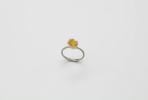 Dainty Raw Sterling Silver Crystal Ring