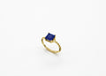 Dainty Square Gemstone Ring Sterling Silver