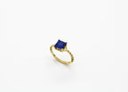Dainty Square Gemstone Ring Sterling Silver