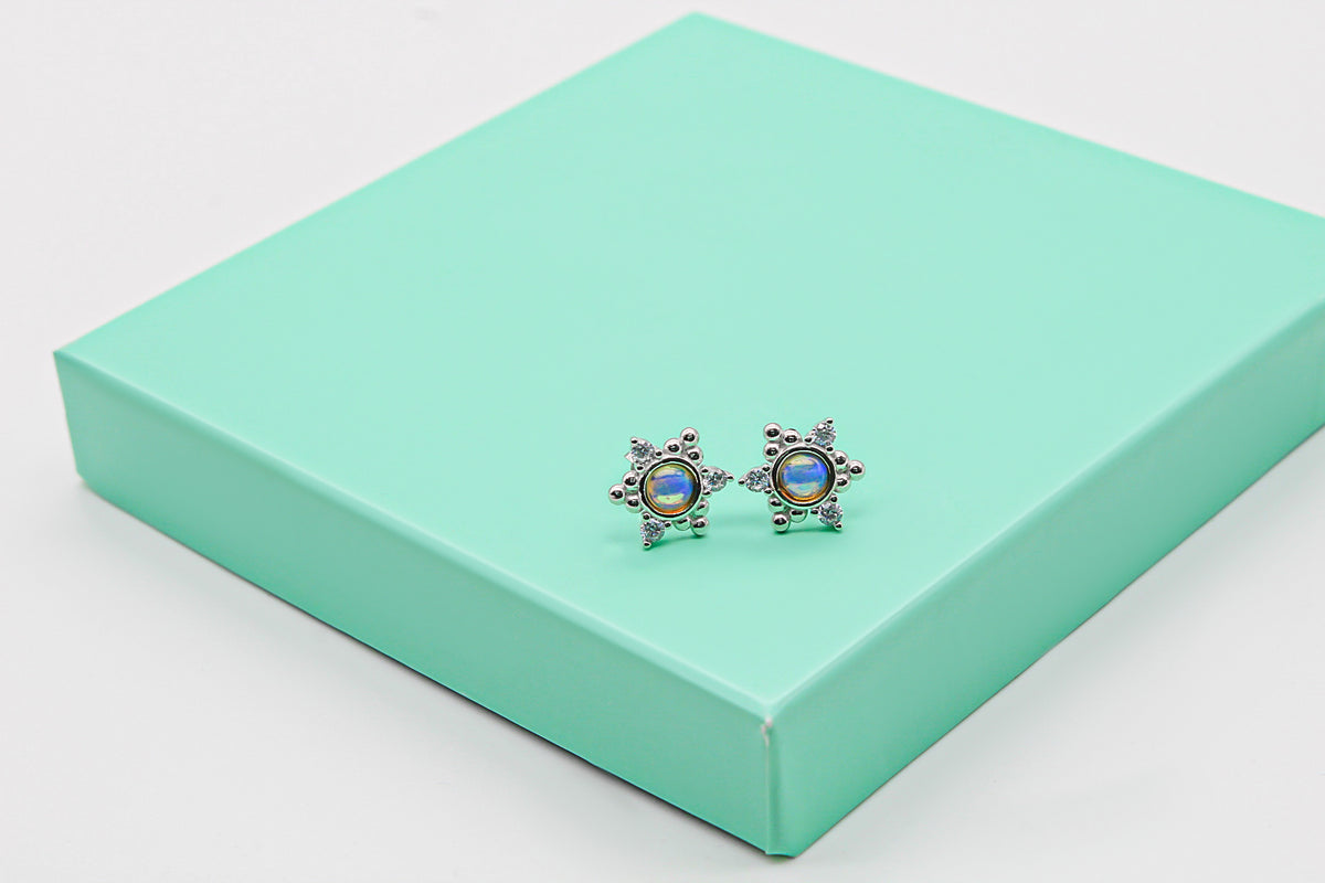 Opal Sunburst Earrings