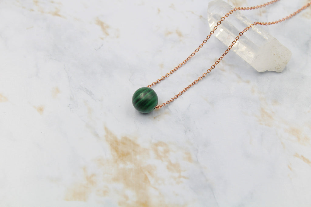 Dainty Malachite Gumdrop Pendant