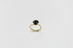 Dainty Raw Sterling Silver Gold Crystal Ring