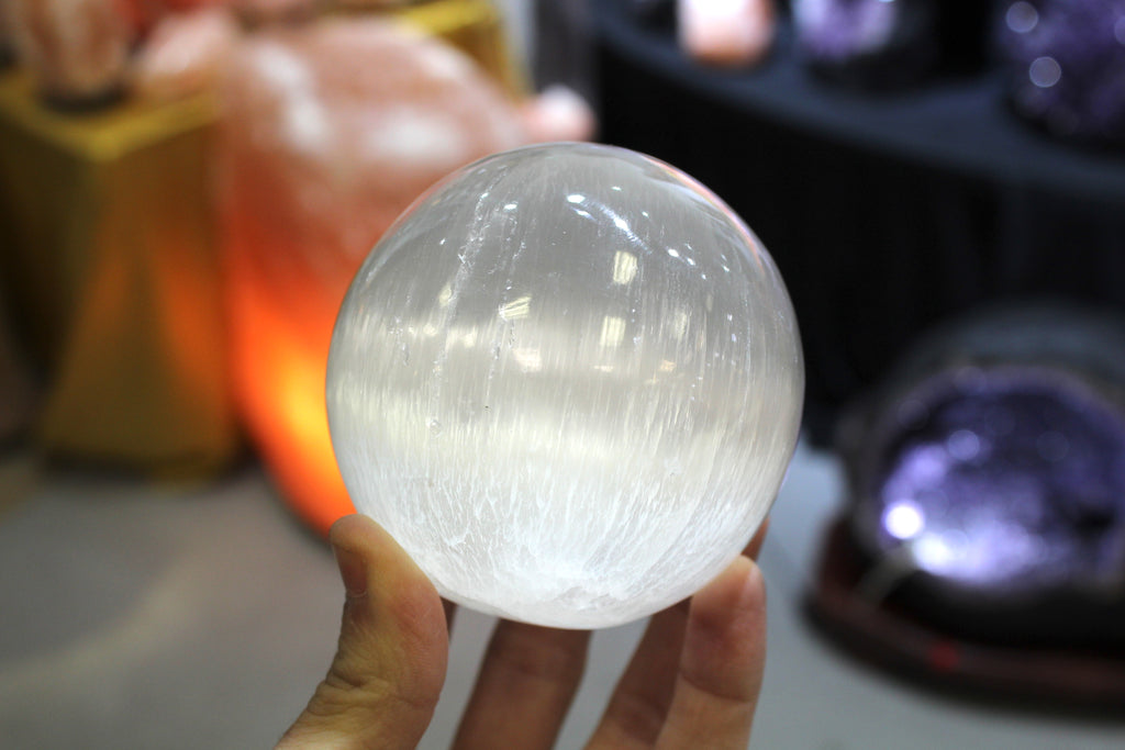 Selenite Crystal Sphere/Ball 3'' 75mm - Empire Gems International