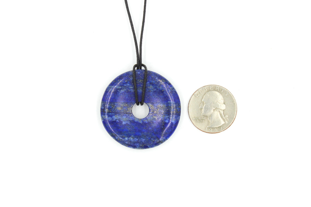 Lapis Circle Pendant, Lapis Donut Necklace - Empire Gems International