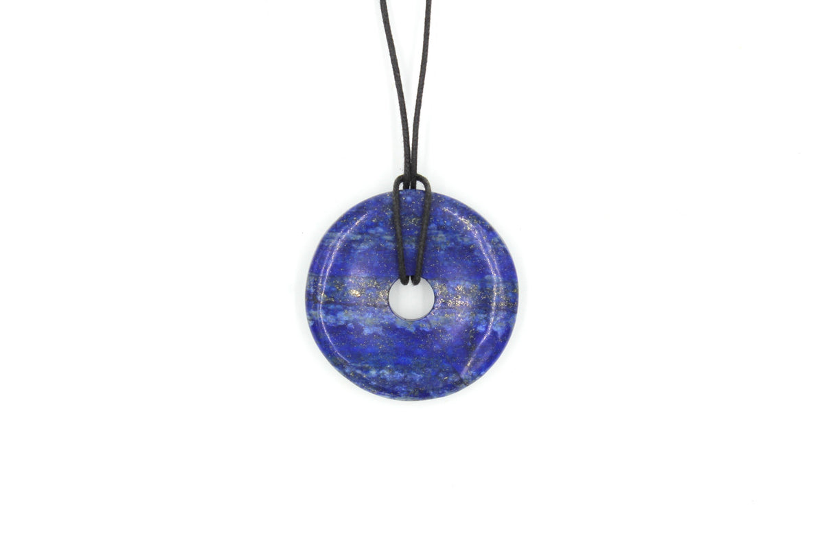 Lapis Circle Pendant, Lapis Donut Necklace - Empire Gems International