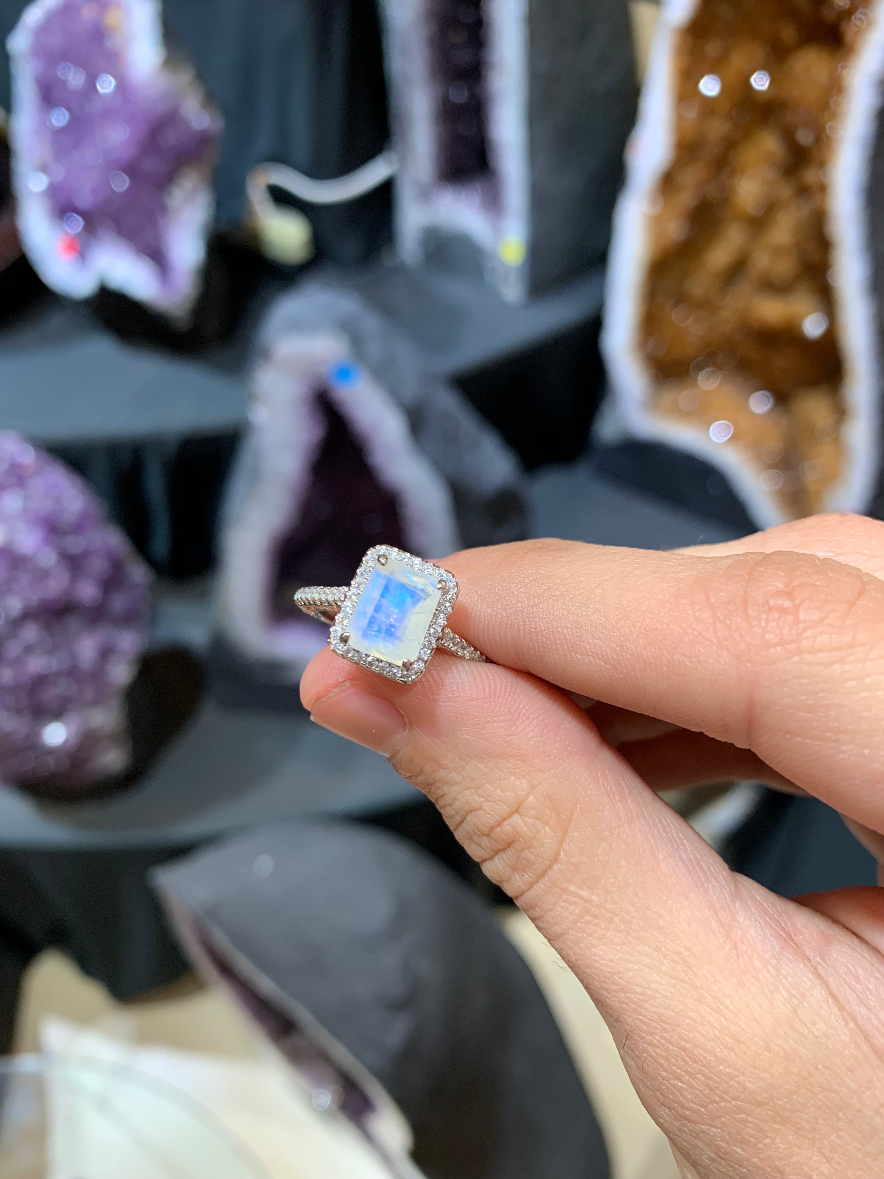 Moonstone Lotus Ring