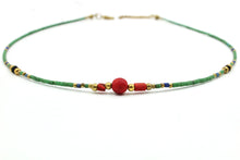 Load image into Gallery viewer, Dainy Coral &amp; Green Turquoise Choker - Empire Gems International
