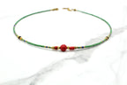 Dainy Coral & Green Turquoise Choker - Empire Gems International