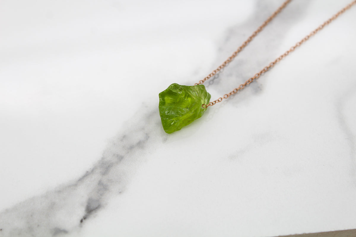 Raw Peridot Choker - Empire Gems International