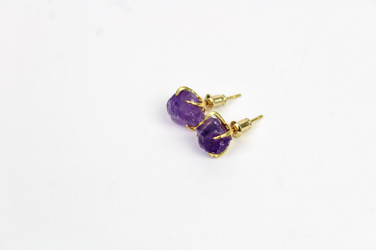 Dainty Raw Crystal Earrings